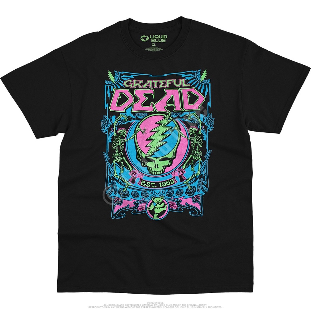 Liquid Blue Grateful Dead SYF Blacklight T-shirt